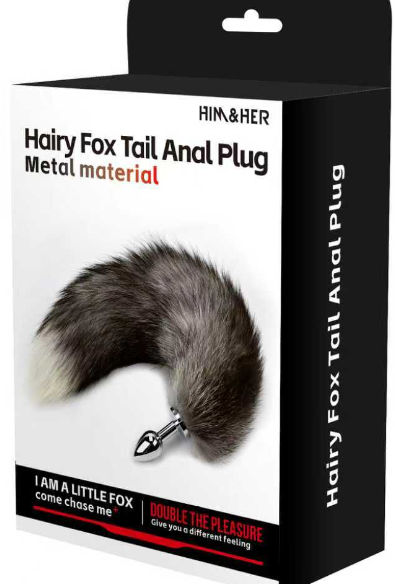Fox Tail Anal Plug – Stainless Steel Butt Plug with Gradient Faux Fur Tail - Image 2