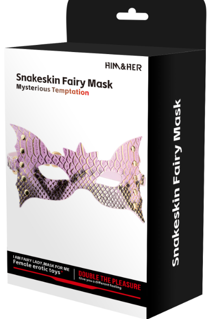 Snakeskin BDSM Fairy Mask – PU Leather Blindfold in Pink, Green, or Silver - Image 3