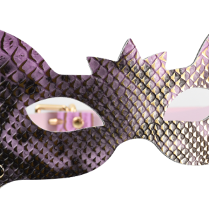 Snakeskin BDSM Fairy Mask PU Leather Blindfold Available in Pink, Green, and Silver
