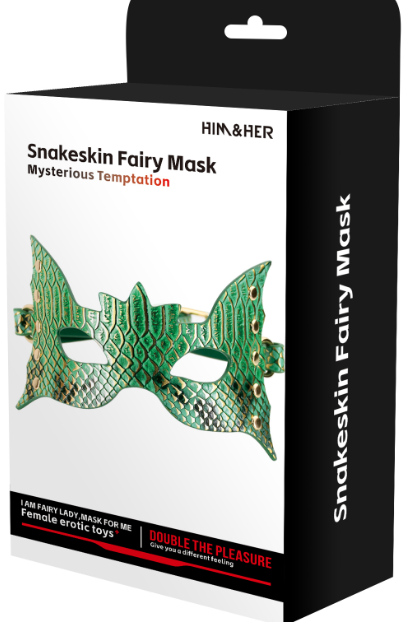 Snakeskin BDSM Fairy Mask – PU Leather Blindfold in Pink, Green, or Silver - Image 6