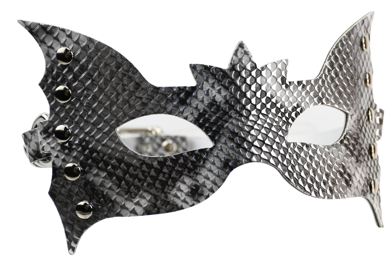 Snakeskin BDSM Fairy Mask – PU Leather Blindfold in Pink, Green, or Silver - Image 5