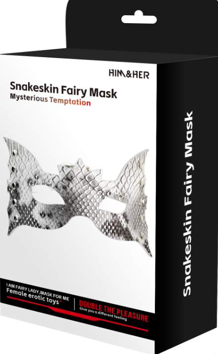 Snakeskin BDSM Fairy Mask – PU Leather Blindfold in Pink, Green, or Silver - Image 4