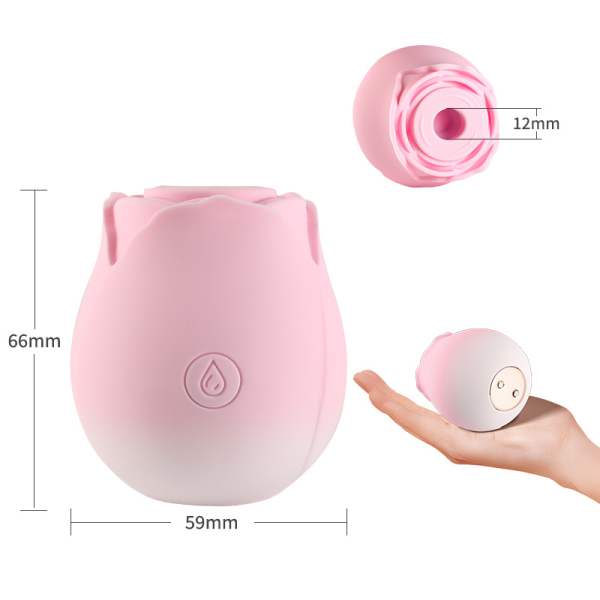 Rose Clitoral Sucker – 10 Suction Modes, USB Magnetic Rechargeable, IPX5 Waterproof Silicone (Solid & Gradient Colors) - Image 2