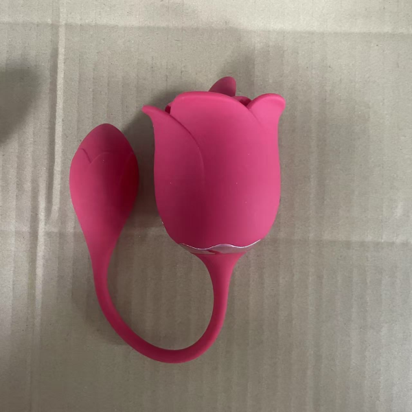 Rose Vibrator with Tongue Licking & Egg Bullet – 10 Licking Modes + 12 Vibration Modes, USB Rechargeable, IPX5 Waterproof Silicone - Image 4