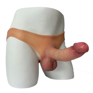 strap-on panties with realistic dildo, hollow core, wearable design